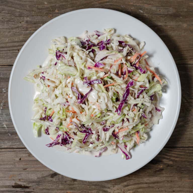 5 Minute Creamy Coleslaw (using bagged mix)