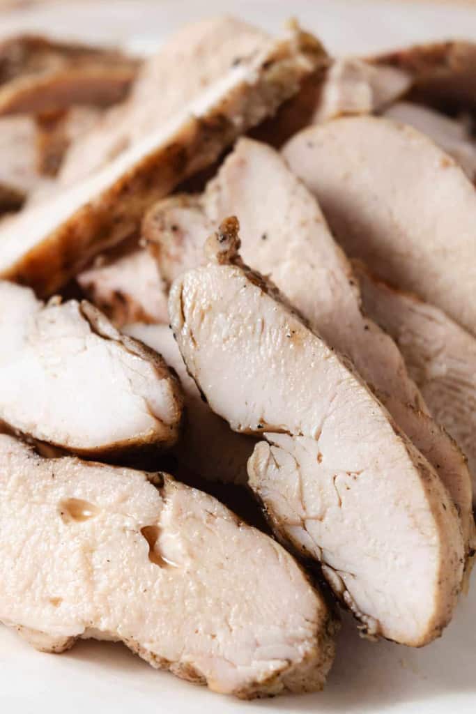 Sliced chicken breast.