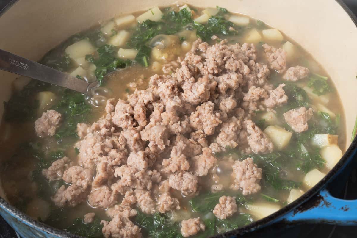 Creamy Italian Sausage Soup with Potatoes and Kale - Mandi of the Mountains