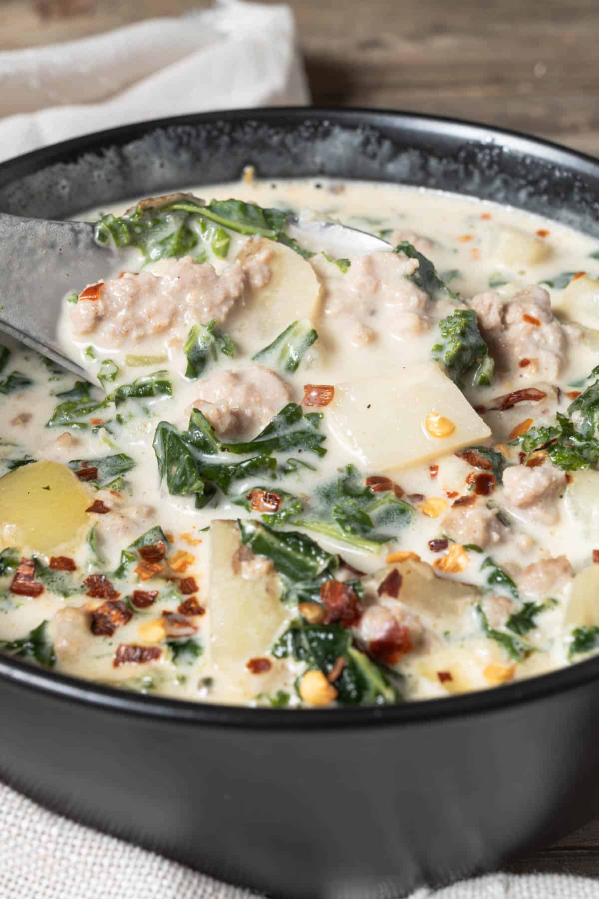 Creamy Italian Sausage Soup with Potatoes and Kale - Mandi of the Mountains