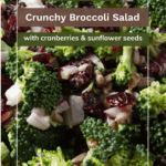 A pin depicting crunchy broccoli salad.