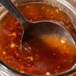 Eastern North Carolina style vinegar based BBQ sauce in a jar.