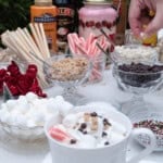 A hot chocolate serving bar.