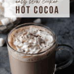 A pin depicting crock pot hot chocolate.