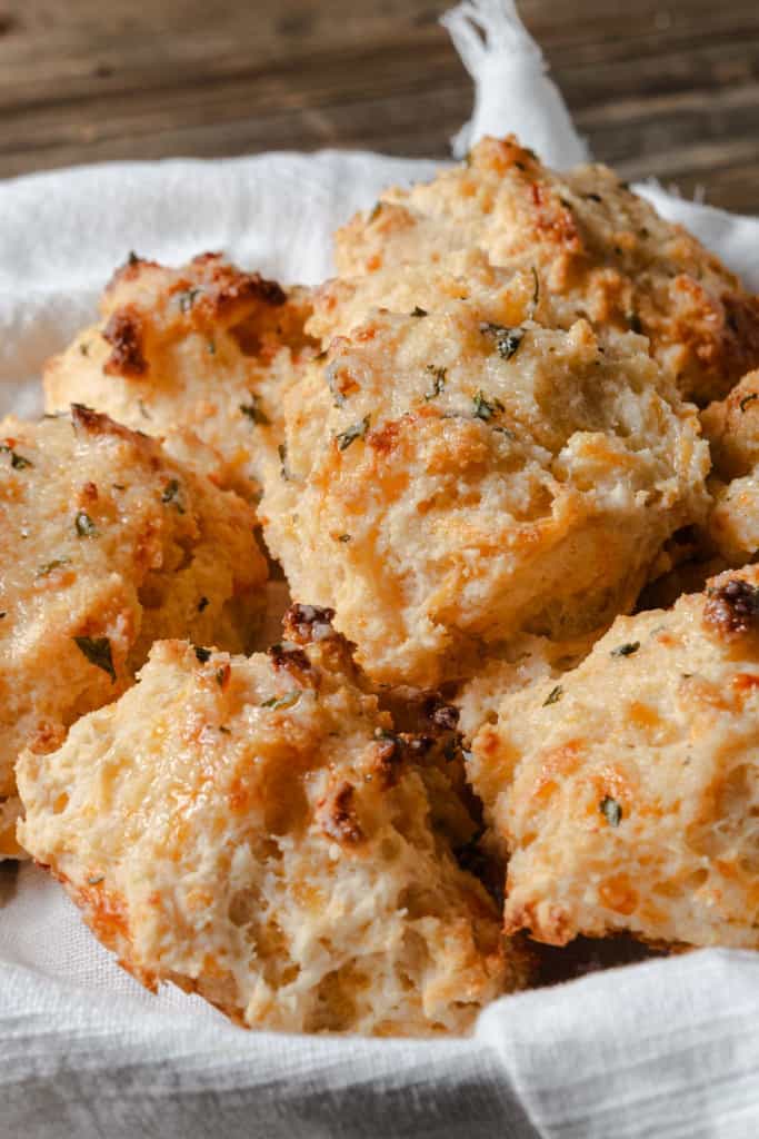 A basket of cheddar biscuits like the ones at Red Lobster.