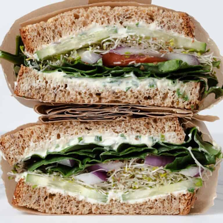 The Best Cream Cheese Veggie Sandwich