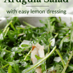 A pin depicting arugula salad.