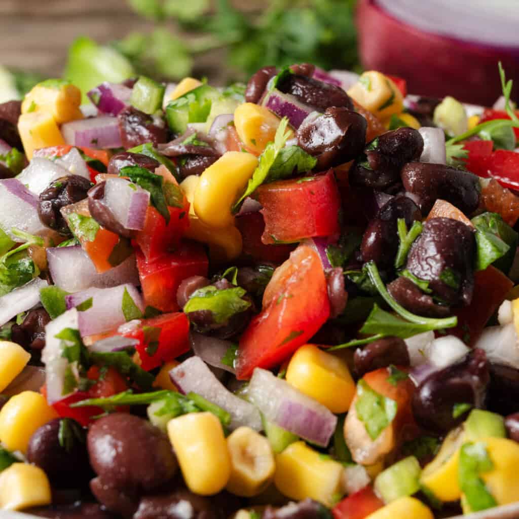 Homemade black bean and corn salsa.