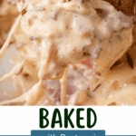 A pin depicting reuben dip.