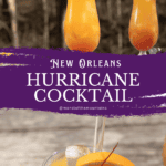 A pin depicting a recipe for a New Orleans Hurricane cocktail.