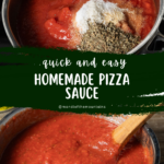 A pin depicting homemade pizza sauce.