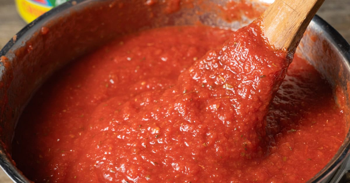 Homemade pizza sauce.